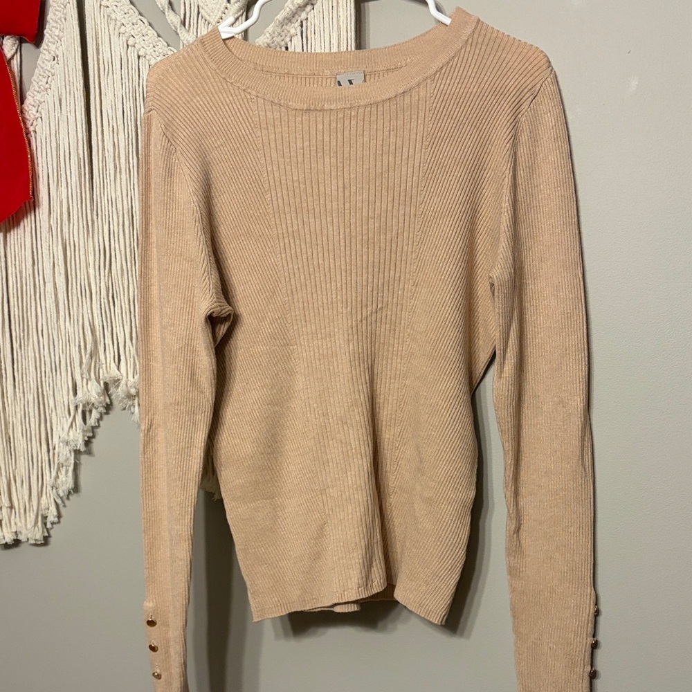 Worthington Women's Beige Crew Neck Sweater